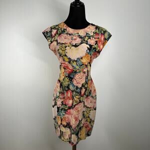 Cynthia Rowley Women's Floral Garden 100% Silk Open Back Sleeveless Dress
